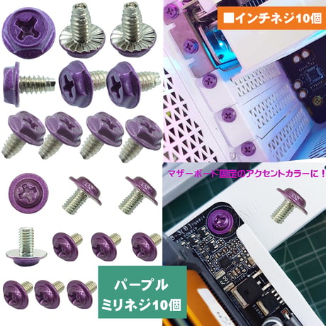 エスエスエーサービス カラバリネジ インチ・ミリタイプ 各10個入セット マザーボード ドライブ I/Oブラケット 電源 VGA グラフィックカード 固定 SN-017シリーズ