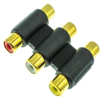 エスエスエーサービス RCAジャック用延長プラグ RCA中継コネクタ 赤白黄 3ピン メス/メス 金メッキ仕様  SAAV-3RCAFF