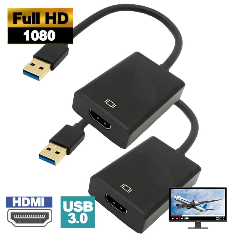 お得な2個セット フルHD対応 USB3.0 - HDMI USB外付け ディスプレイ