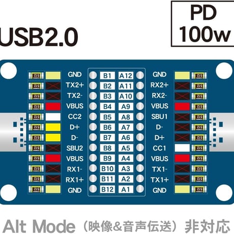 エスエスエーサービス 24pin対応 Type-Cケーブル結線検出モジュールボード USB-C ケーブルチェッカー MS-010