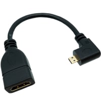 microHDMI（オス）- HDMI TYPE-A(メス） L型変換ショートケーブル 右向き 約15ｃｍ デジカメ ビデオカメラ パソコン ラズパイ接続に MCHDMI-15HR
