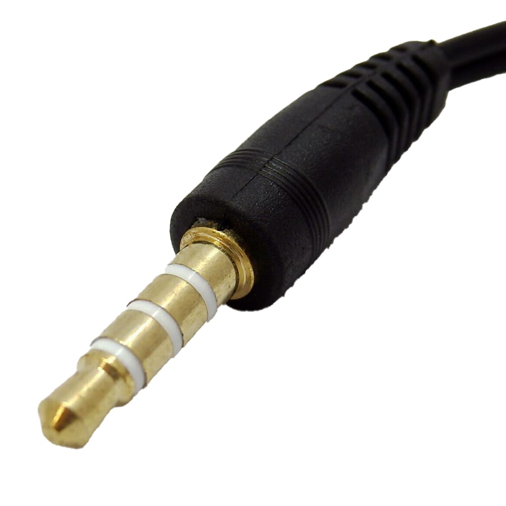 3.5mm 4極ステレオ(オス) - 3極ステレオ音声+マイク(メス) ケーブル