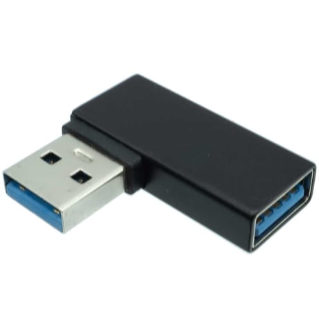 USB3.0 A 5Gbps転送対応 L型変換コネクタ 左2個セット SUAF-UAMLL3 USB3.0 A オス-メス L型左向き エスエスエーサービス