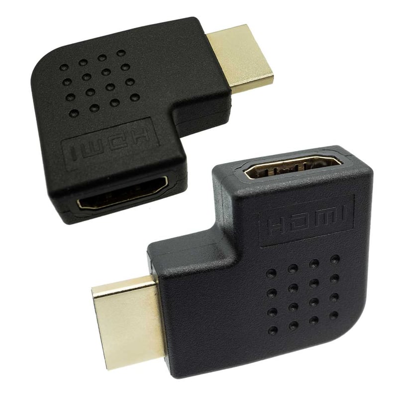 ✨【右2個】HDMI 右向き 変換 アダプタ L型 端子 延長 直角 コネクタ 2個セット HDMI ver1.4対応 L型変換 コネクタ 右向き HDMI延長