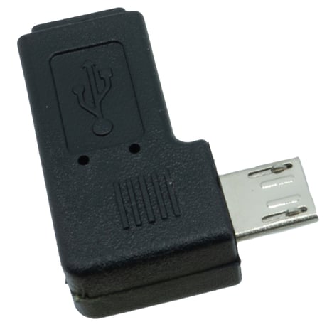 microUSB(L型下向き オス) / microUSB (メス) L型コネクタ 下向き （左） SMCF-MCML