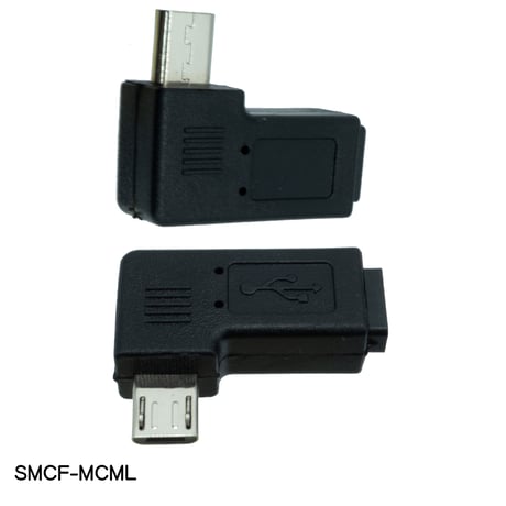 エスエスエーサービス microUSB 変換コネクタ・L字型 microUSB(オス)-microUSB(メス)右 左 SMCF-MCMR SMCF-MCML セット SMCF-MCM-RL