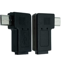 エスエスエーサービス microUSB 変換コネクタ・L字型 microUSB(オス)-microUSB(メス)右 左 SMCF-MCMR SMCF-MCML セット SMCF-MCM-RL