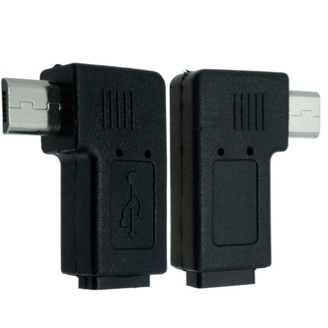 エスエスエーサービス microUSB 変換コネクタ・L字型 microUSB(オス)-microUSB(メス)右 左 SMCF-MCMR SMCF-MCML セット SMCF-MCM-RL
