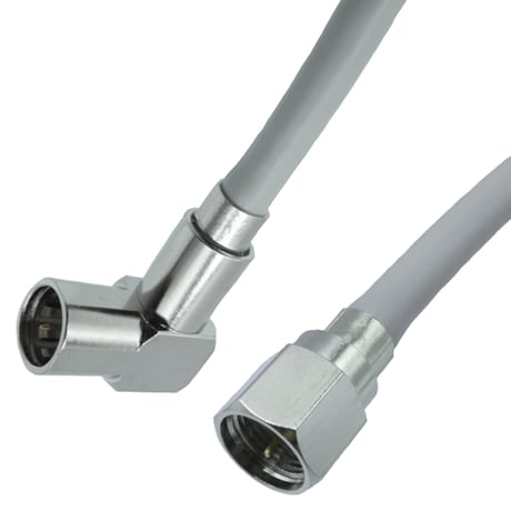 エスエスエーサービス 4K/8K対応 地デジ BD/CS アンテナ4Cケーブル ネジ式接栓×L型プッシュ式接栓 約1m 片側L型プッシュ式  S4-PL-FP-1