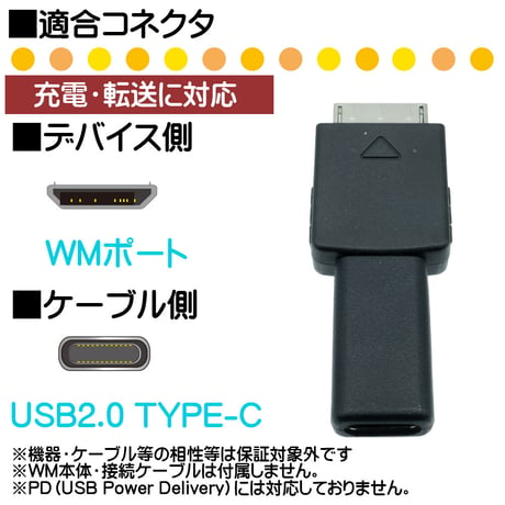 お得な2個セット WALKMAN 充電・転送対応 変換アダプタ コネクタ WMポート（オス ）USB2.0Type-C（メス）STCF-WKM-2P エスエスエーサービス