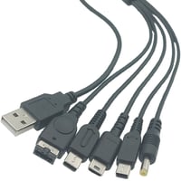 マルチゲーム充電専用 ケーブル New3DS/New3DSLL/3DS/3DSLL/2DS/DSi/DSL/GBA SP/WiiU GamePad/PSP 約120センチ SU2-NS120BK