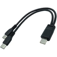 エスエスエーサービス 2台同時充電 充電専用 Type-C-Type-C 2股ケーブル 2分岐 全長約20cm SU2-TCC20X2BKB
