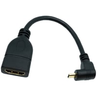 microHDMI（オス）- HDMI TYPE-A(メス） L型変換ショートケーブル 下向き 約15ｃｍ デジカメ ビデオカメラ パソコン ラズパイ接続に MCHDMI-15HDL