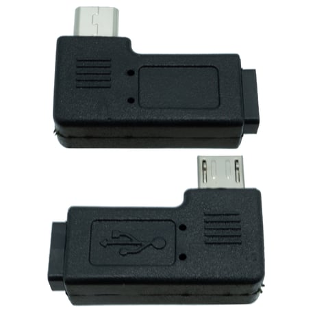 エスエスエーサービス 2個セット microUSB変換コネクタ (microメス/microオス L型下向き)SMCF-MCML-2P