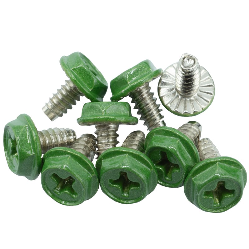 十字穴付き六角インチネジ グリーン パソコン 電源 I/Oパネル