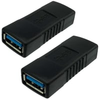 お得な2個セット USB3.0 A メス - メス中継コネクタ アダプタ 延長 エスエスエーサービス SUAF-UAF3-2P　全線ストレート結線