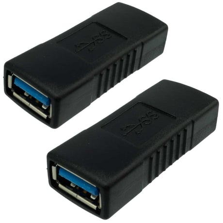 お得な2個セット USB3.0 A メス - メス中継コネクタ アダプタ 延長 エスエスエーサービス SUAF-UAF3-2P　全線ストレート結線