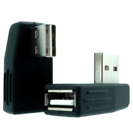 エスエスーエーサービス USB2.0 両差対応 2個セット リバーシブル USB A(オス) - USB A(メス) L型リバーシブルコネクタ 充電・転送対応 SUAM-UAFW-2P