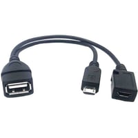 エスエスエーサービス  microUSB(オス) - A(メス) TYPE-A（メス) 給電機能付き microUSB ホスト OTG ケーブル  [ 約20cm ] SU2-MCH20P