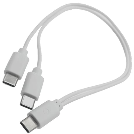 エスエスエーサービス 充電専用 2台同時充電ケーブル Type-C - Type-C2股ケーブル 5V3A出力対応 約20センチ SU2-TCC20X2WH ホワイト