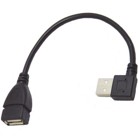 USB2.0 L型延長ケーブル USB接続ハードディスク録画対応 TV  [ USB A(オス) - A(メス)L型 ・20cm ] SU2-AA20BL 20CM 左向き