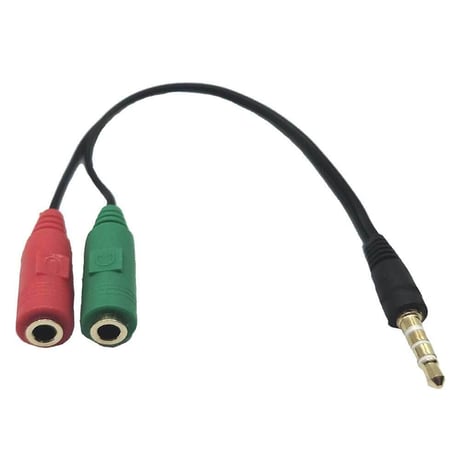 3.5mm 4極ステレオ(オス) - 3極ステレオ音声+マイク(メス) ケーブル 15cm SSA ST35-SM35F