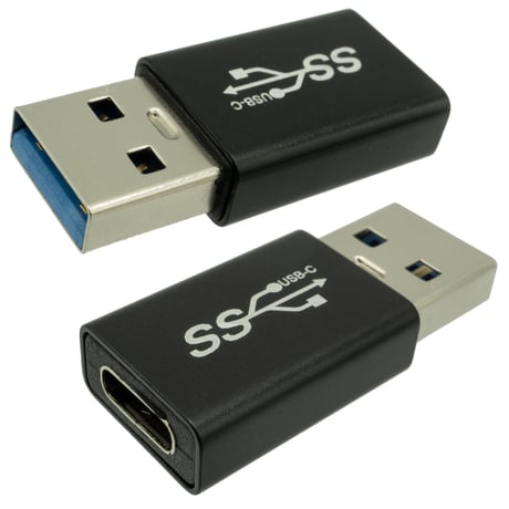 エスエスエーサービス 2個セット USB3.2 TYPE-A(オス)-Type-C(メス) 最大10Gbps パソコン スマホ充電 3V/5A 変換コネクタ STCF-UAM3-2P