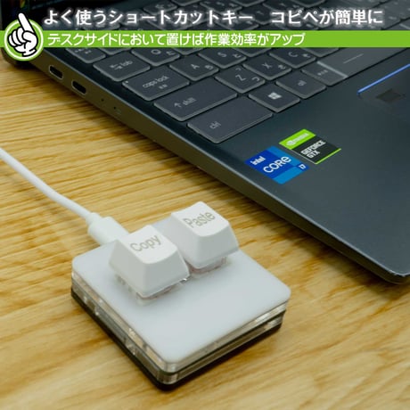 エスエスエーサービス 赤軸採用 コピー/ペースト 2マクロキー メカニカルキーボード こぴぺくんシリーズ 片手 手元 LED搭載 ショートカット SU2-MKCV