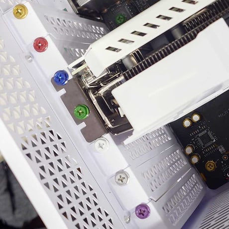 カラバリネジ 十字穴付き六角インチネジ レッド パソコン 電源 I/Oパネル マザーボード固定 グラフィックカード固定 エスエスエーサービス SN-022RD