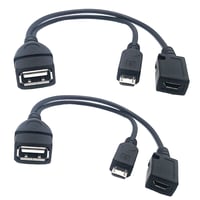 お得な2本セット USB機器給電機能付き micro USB ホスト [ Fire TV Stick 動作検証済み ] OTG ケーブル 電力不足解消 エスエスエーサービス SU2-MCH2OP-2P