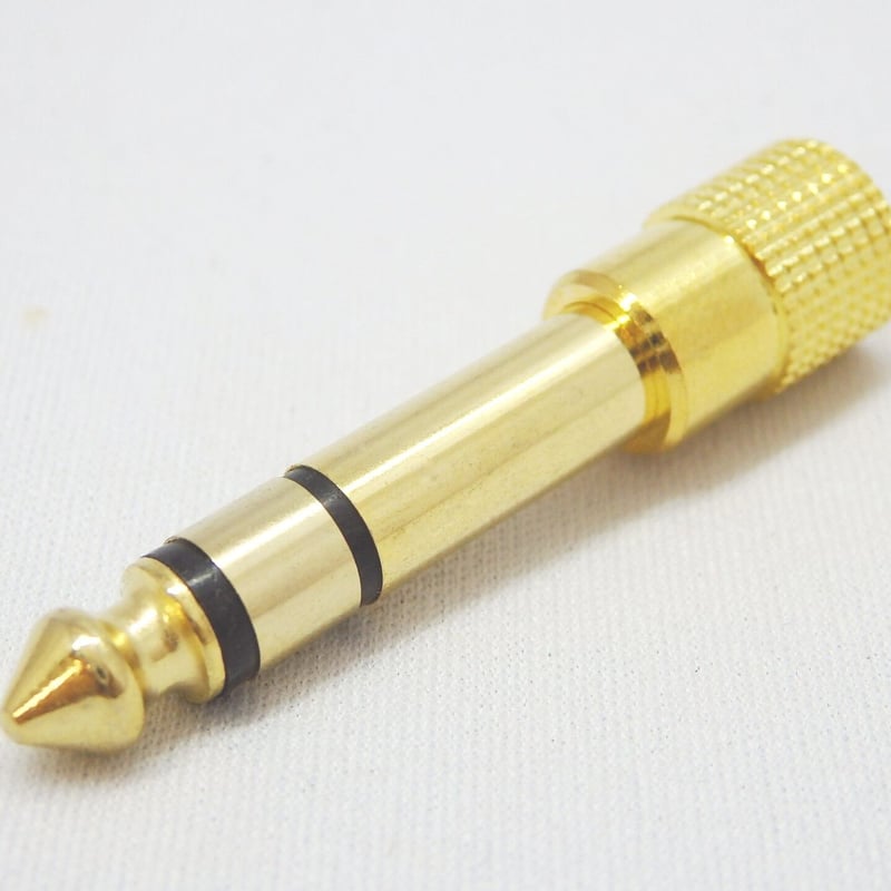 3.5mm 3極ステレオ(メス) - 6.3mmステレオ ジャック(オス) 変換