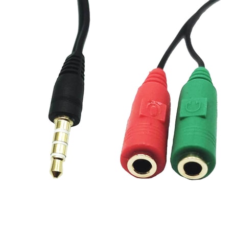3.5mm 4極ステレオ(オス) - 3極ステレオ音声+マイク(メス) ケーブル 15cm SSA ST35-SM35F