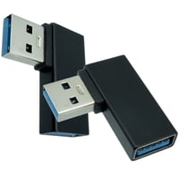 USB3.0 A 5Gbps転送対応 L型変換コネクタ 右向き2個セット オス-メス エスエスエーサービス SUAF-UAMRR3　エスエスエーサービス