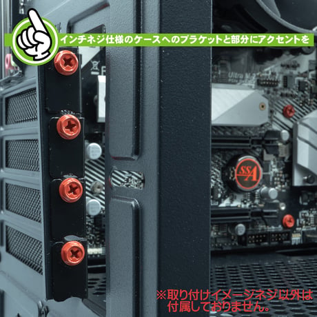 エスエスエーサービス カラバリネジ 十字穴付き六角インチネジ バーミリオン レッド（朱） 10個入 パソコン 電源 I/Oパネル マザーボード固定 グラフィックカード固定 SN-022VM