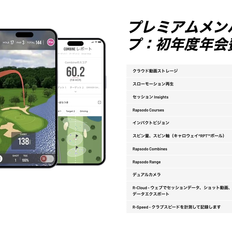 Rapsodo ゴルフデータ計測器 本体と付属品 ラプソード 弾道測定器 モバイルトレーサー MLM ゴルフボール