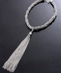 kumi-himo chain tassel necklace (silver)