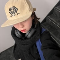 PC WORLD Corduroy Flat Visor Cap Sand × Black