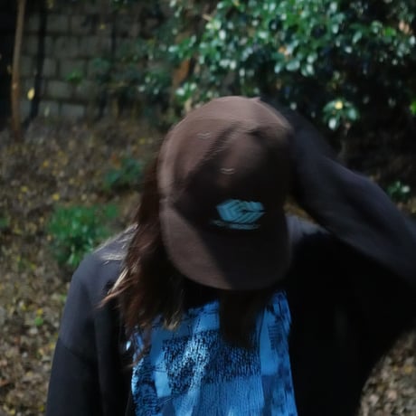 PC WORLD Corduroy Flat Visor Cap Dark Brown × Light Blue