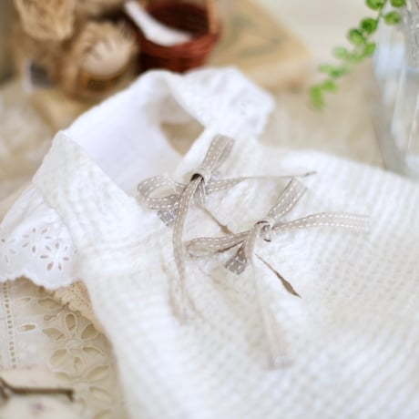 Bouquet de muguet ブーケドゥミュゲ ワッフルリネンワンピース Bouquet de muguet ブーケドゥミュゲ ワッフルリネンワンピース