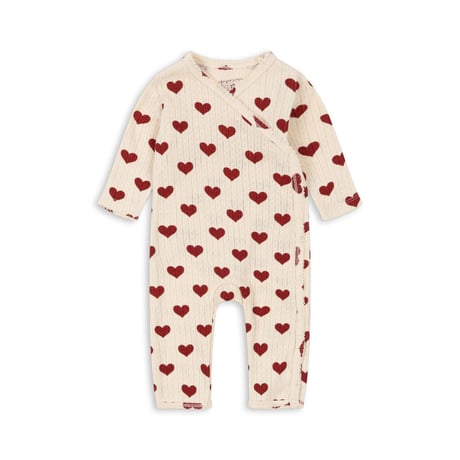 Last 1（3m）【Konges Sløjd】MINNIE NEWBORN ONESIE GOTS - AMOUR ROUGE
