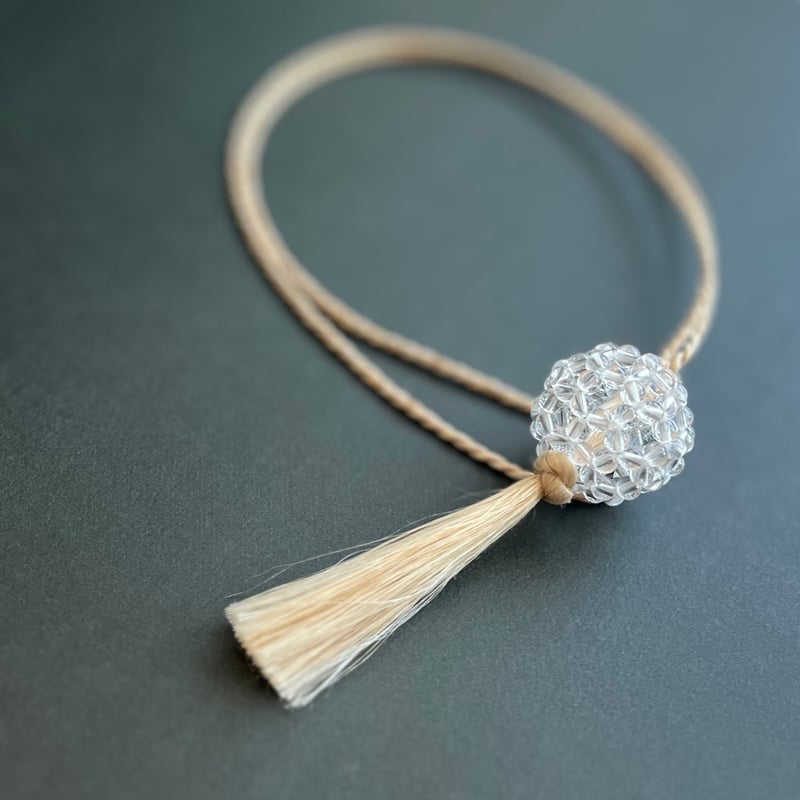 精麻とフラーレンの首飾り『え』(天然水晶4mm玉) | ケイこむ の 店