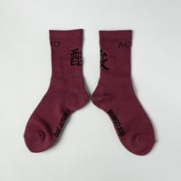 【Mary Jane Exclusive】ACID × BAL × MY LOADS ARE LIGHT -  ACID SOCKS (Burgundy)