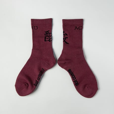 【Mary Jane Exclusive】ACID × BAL × MY LOADS ARE LIGHT -  ACID SOCKS (Burgundy)