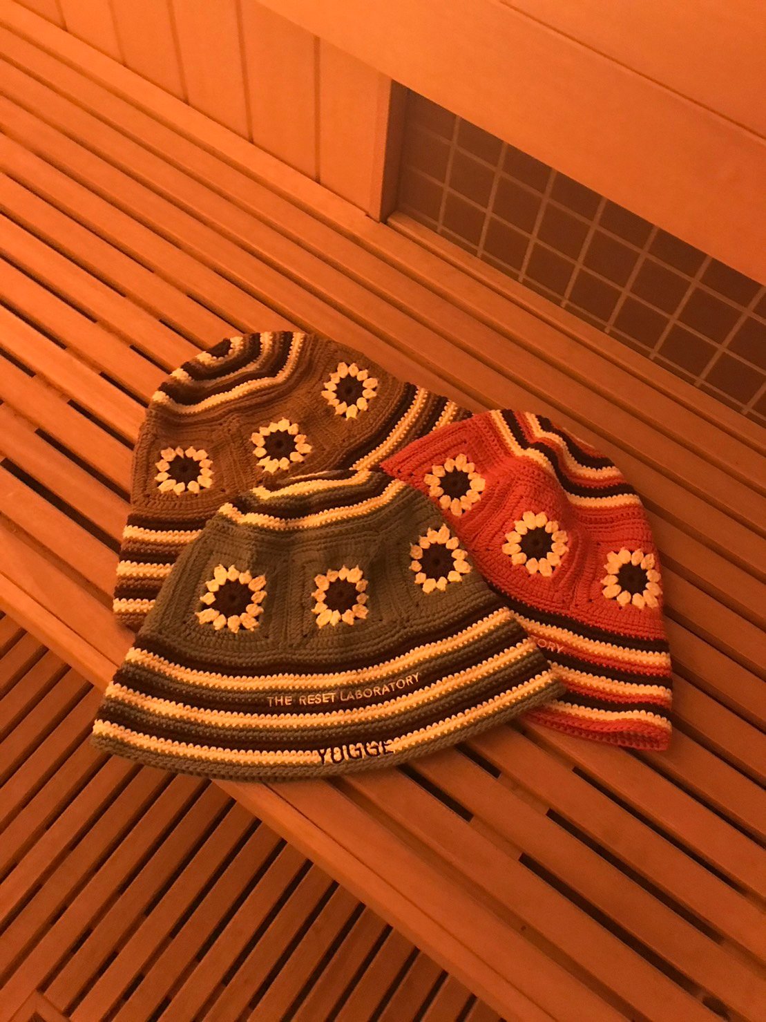 グランパス サウナハット YUGGEコラボ　限定　即完売 グラニースクエアハット（オレンジ） YUGGE×RESET LABORATORY | RESE