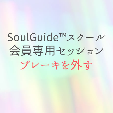 【会員専用】SoulGuide®セッション［ブレーキを外す］