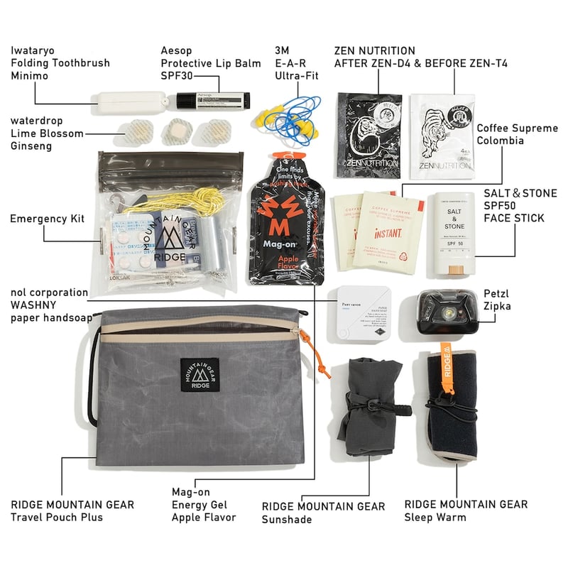 RIDGE MOUNTAIN GEAR | Travel Pouch Plus | 山道具と喫