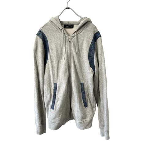 DIESEL Denim Panel Zip Hoodie