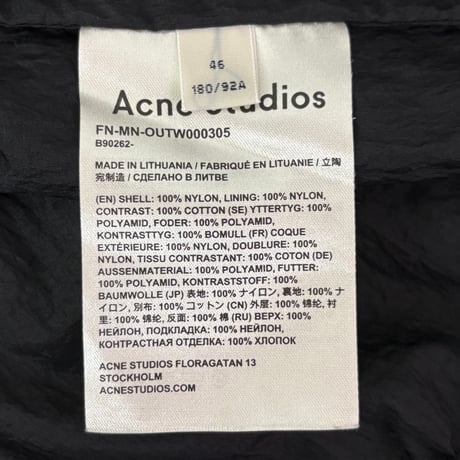 Acne Studios Halfzip Nylon Anorak Black
