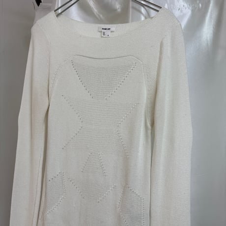 HELMUT LANG Rayon Knit Sweater White