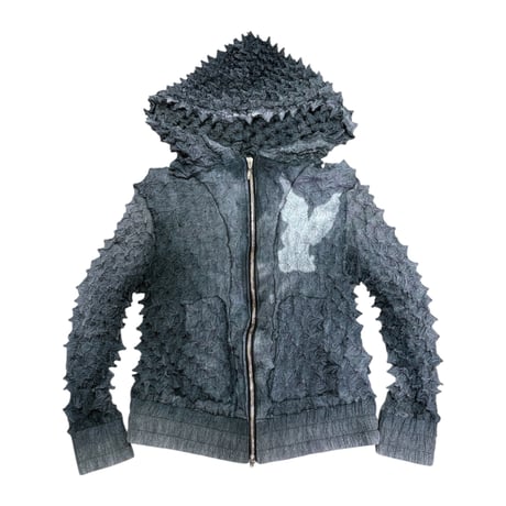 MASU SPIKY ZIP HOODIE FADED BLACK